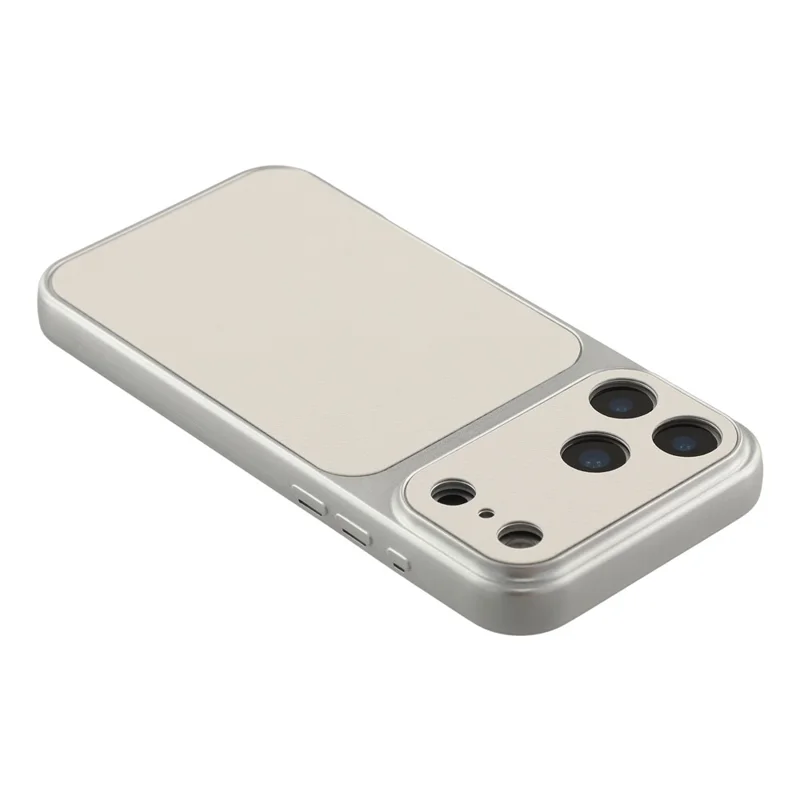 For iPhone 17 Pro Max Case Sheepskin Texture Leather Coated TPU Phone Cover with Precise Camera Cutouts - White