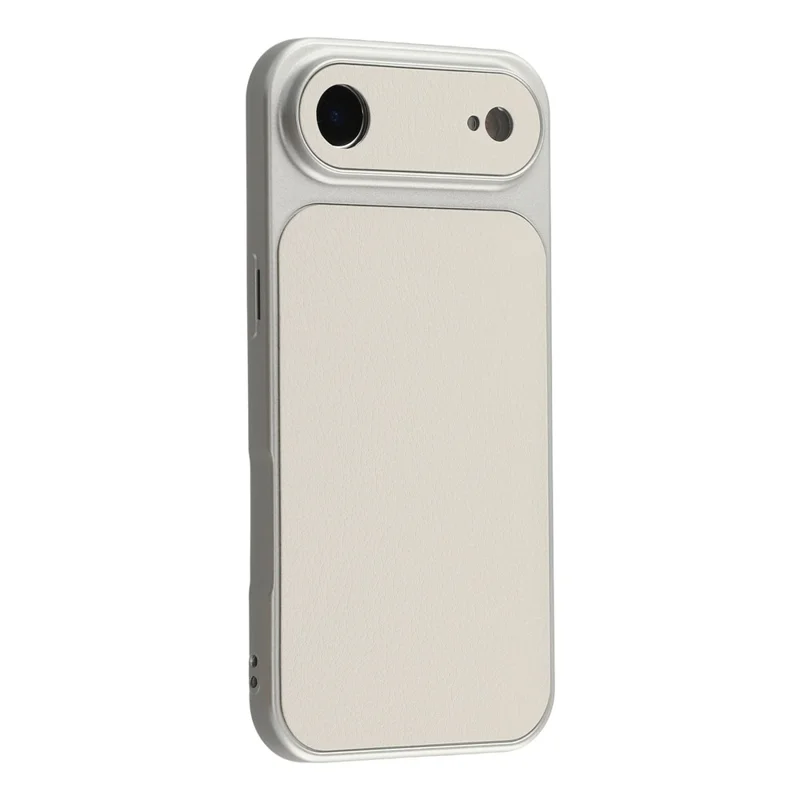 Fodral för iPhone Air med ytskinnstruktur, läderartad TPU-täckning med exakta kamerahål - Vit