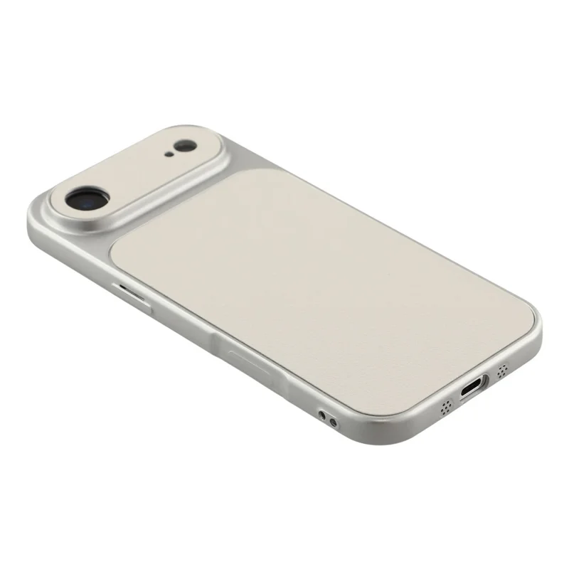 Fodral för iPhone Air med ytskinnstruktur, läderartad TPU-täckning med exakta kamerahål - Vit