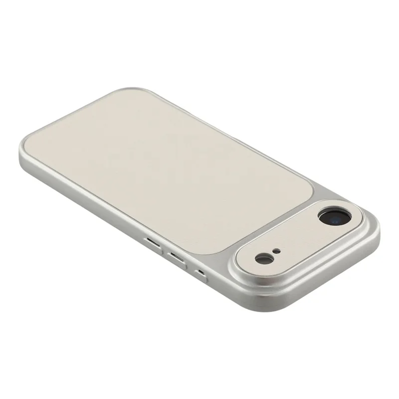 Fodral för iPhone Air med ytskinnstruktur, läderartad TPU-täckning med exakta kamerahål - Vit