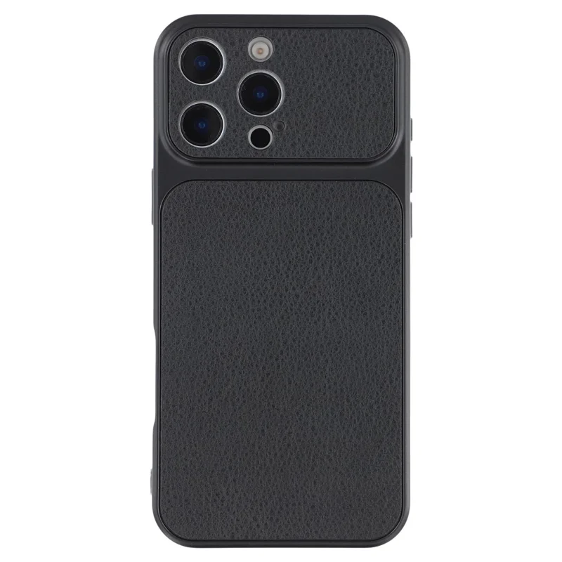 Capa para iPhone 16 Pro Max, Capa em Couro Sintético com Textura de Pele de Carneiro, Revestimento TPU com Aberturas Precisas para a Câmara - Preto