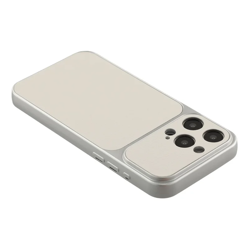 Obudowa na iPhone'a 15 Pro Max z białą powłoką z imitacji skórzanej o fakturze owczej, pokryta tworzywem TPU z precyzyjnymi wycięciami na aparat - Biały