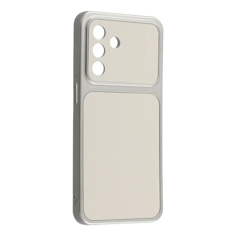 For Samsung Galaxy A16 5G / A16 4G Case Sheepskin Texture Leather Coated TPU Phone Cover with Precise Camera Cutouts - White
