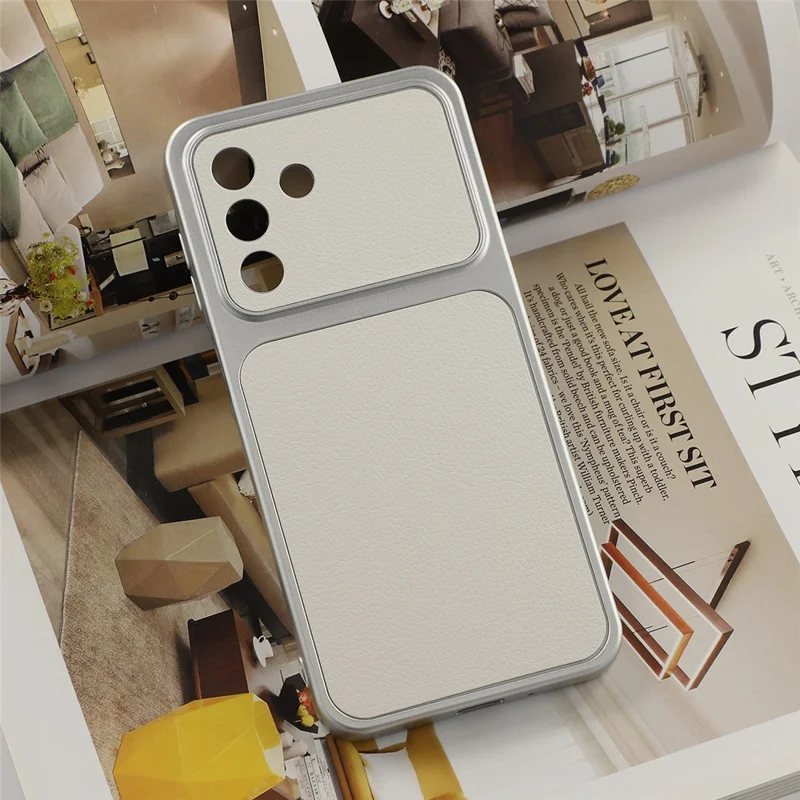 For Samsung Galaxy A16 5G / A16 4G Case Sheepskin Texture Leather Coated TPU Phone Cover with Precise Camera Cutouts - White