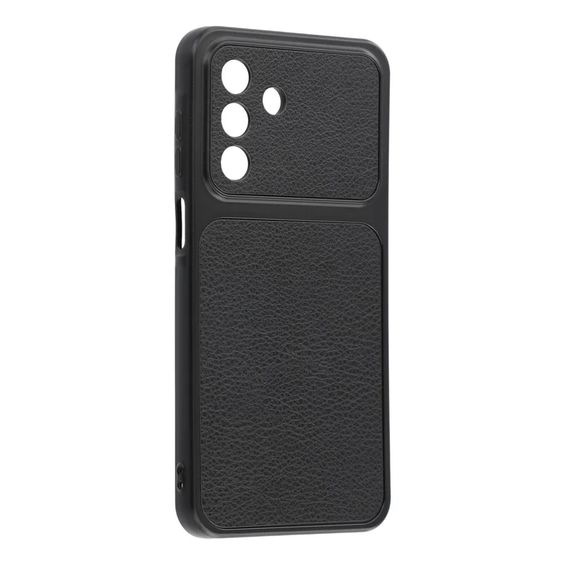 Cover per Samsung Galaxy A26 5G in Pelle PU con Texture a Pelle di Montone, Rivestimento in TPU con Fori Precisi per la Fotocamera - Nero