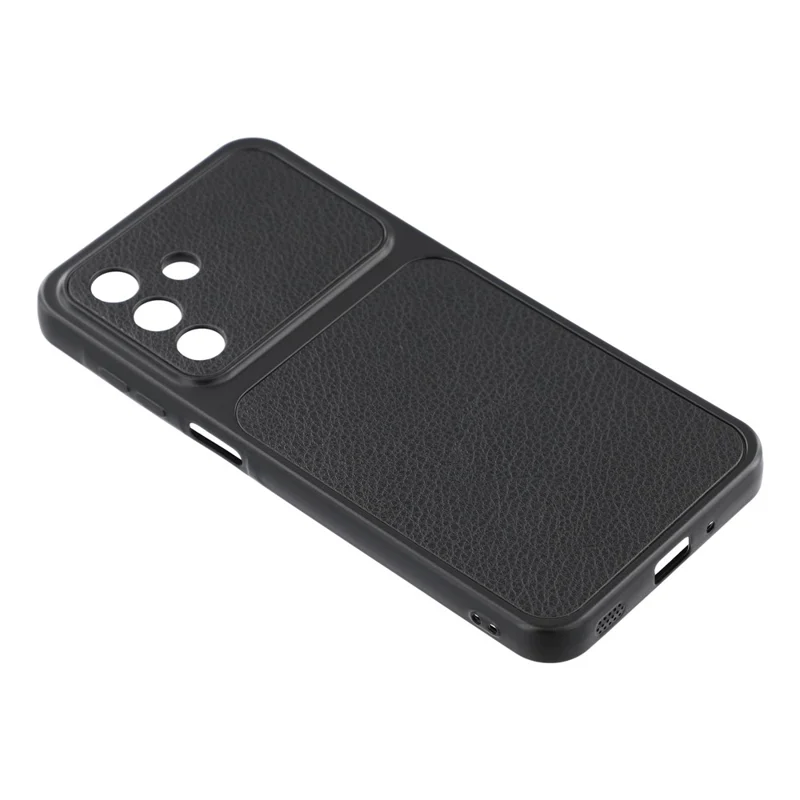 Cover per Samsung Galaxy A26 5G in Pelle PU con Texture a Pelle di Montone, Rivestimento in TPU con Fori Precisi per la Fotocamera - Nero