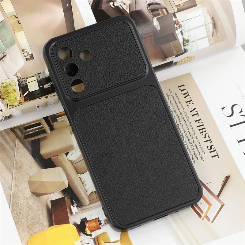 Cover per Samsung Galaxy A26 5G in Pelle PU con Texture a Pelle di Montone, Rivestimento in TPU con Fori Precisi per la Fotocamera - Nero