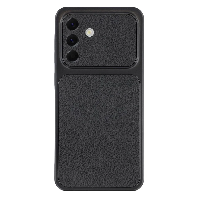 For Samsung Galaxy A36 5G Case Sheepskin Texture Leather Coated TPU Phone Cover with Precise Camera Cutouts - Black