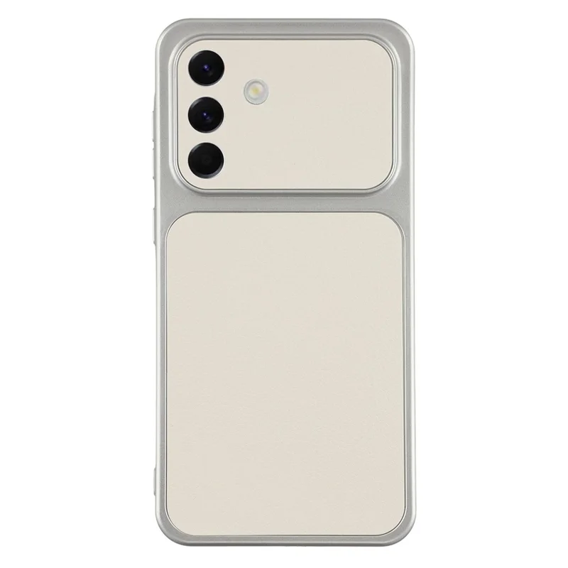 For Samsung Galaxy A56 5G Case Sheepskin Texture Leather Coated TPU Phone Cover with Precise Camera Cutouts - White