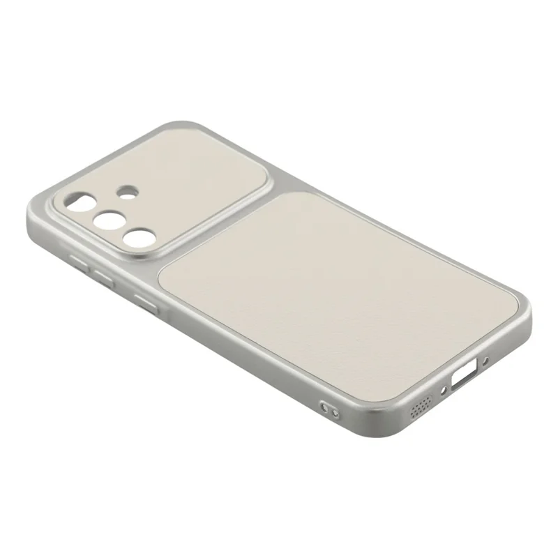 For Samsung Galaxy A56 5G Case Sheepskin Texture Leather Coated TPU Phone Cover with Precise Camera Cutouts - White