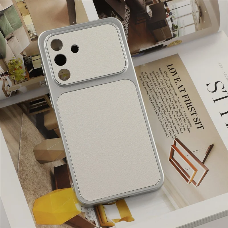 For Samsung Galaxy A56 5G Case Sheepskin Texture Leather Coated TPU Phone Cover with Precise Camera Cutouts - White