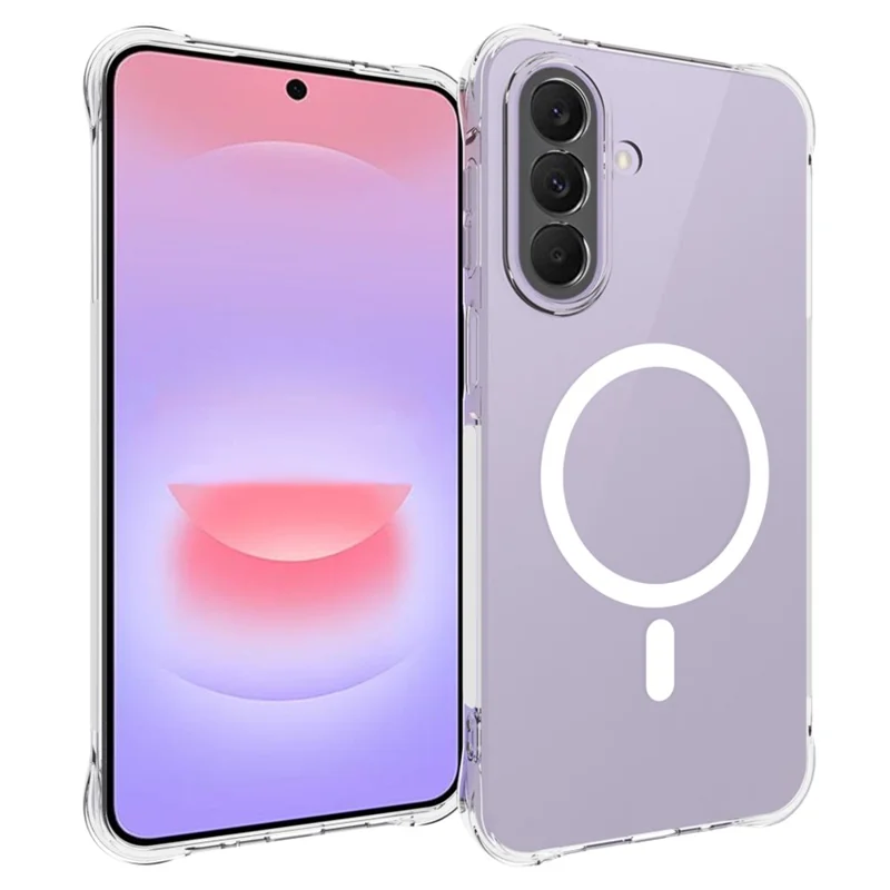 For Samsung Galaxy A57 5G Magnetic Case TPU Anti-drop Phone Back Cover - Transparent