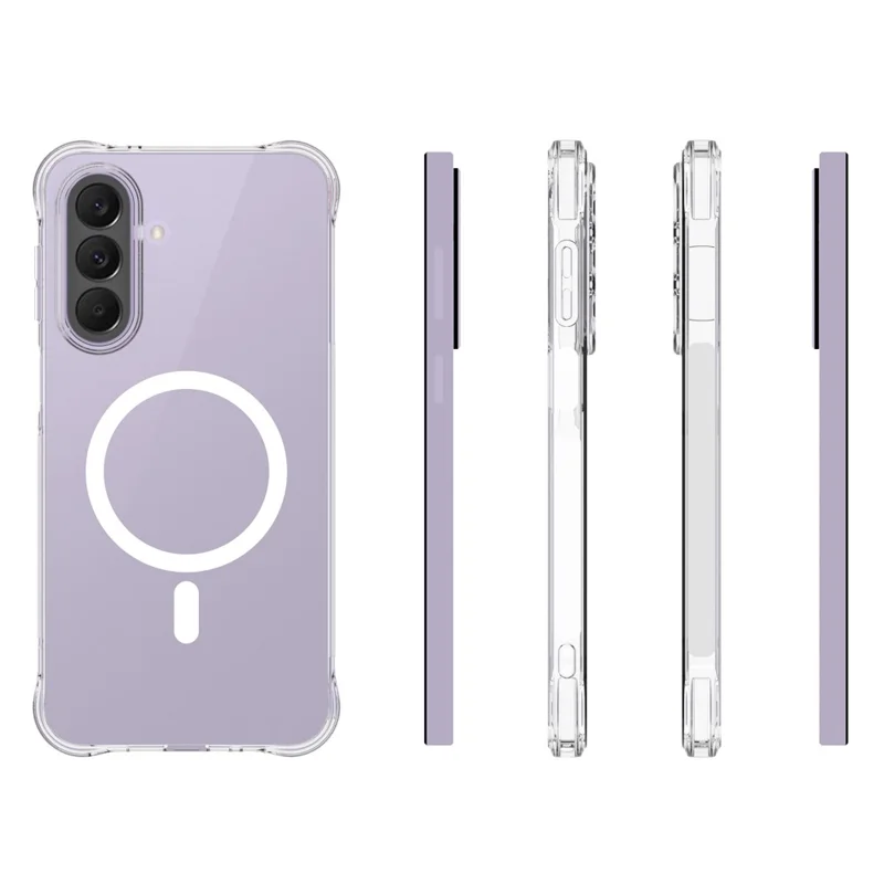 For Samsung Galaxy A57 5G Magnetic Case TPU Anti-drop Phone Back Cover - Transparent