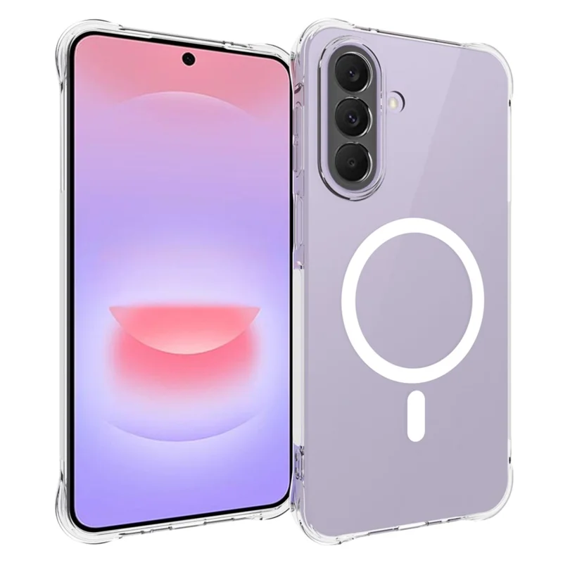 For Samsung Galaxy A56 5G Magnetic Case TPU Anti-drop Phone Back Cover - Transparent