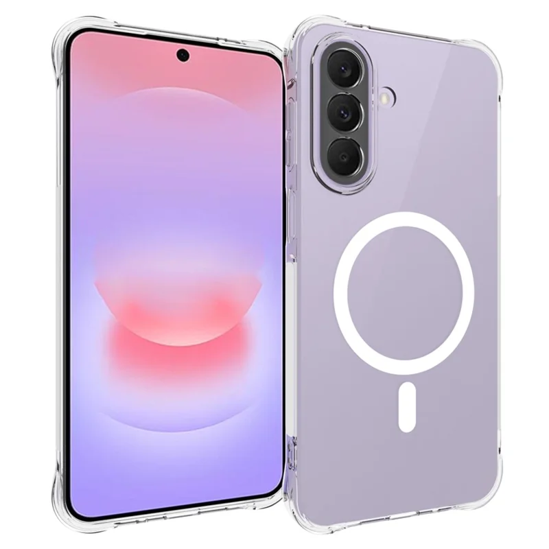 For Samsung Galaxy S26+ Magnetic Case TPU Anti-drop Phone Back Cover - Transparent