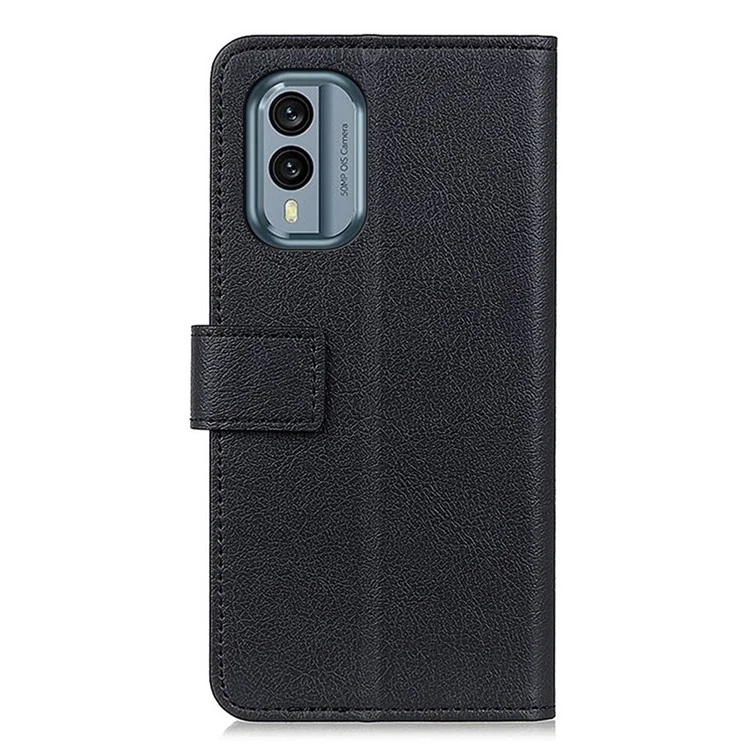Para Nokia X30 5G Textured PU Leather TPU Inner Magnetic Case Stand Feature Wallet Flip Protective Phone Cover - Negro