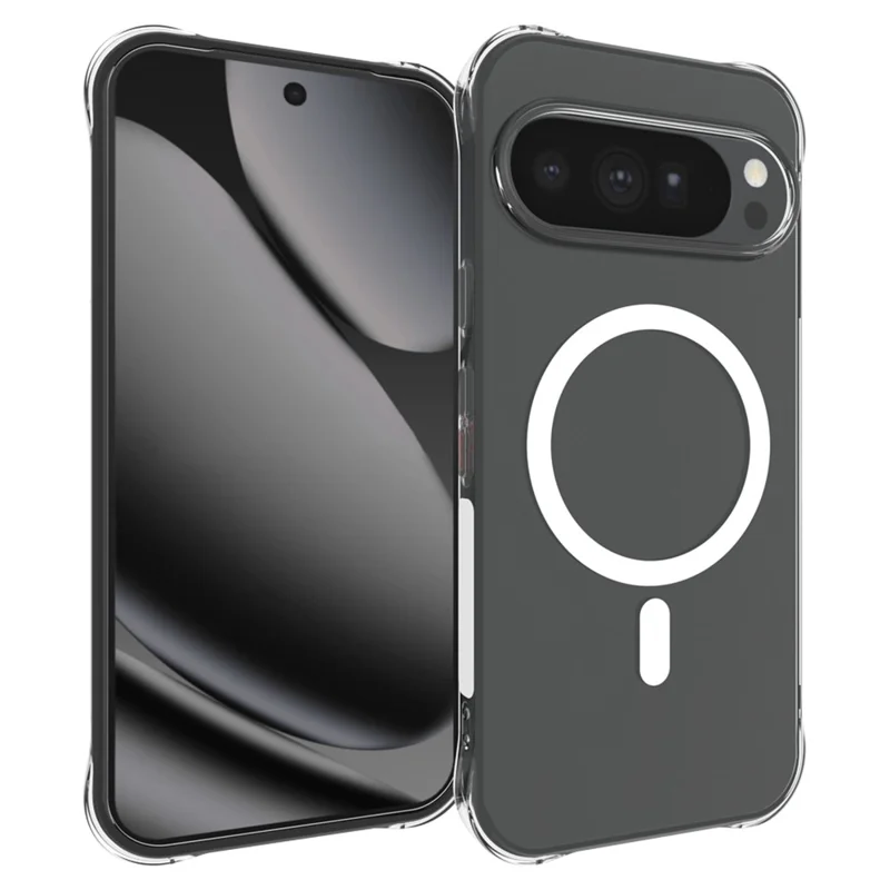 For Google Pixel 11 Pro XL Magnetic Case TPU Anti-drop Phone Back Cover - Transparent