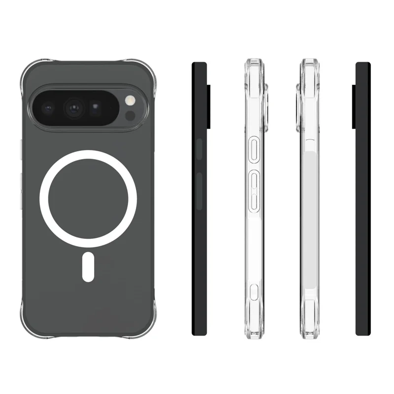For Google Pixel 11 Pro XL Magnetic Case TPU Anti-drop Phone Back Cover - Transparent