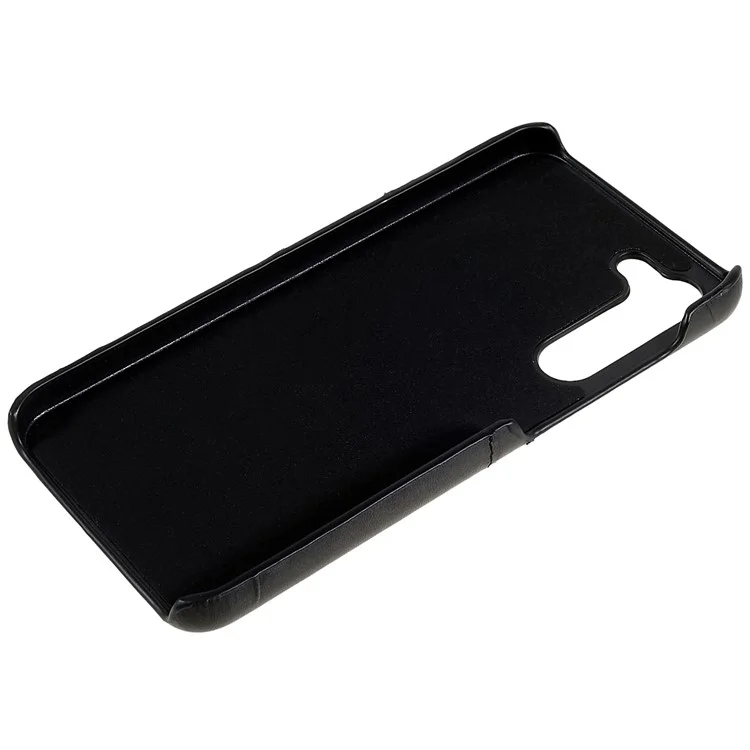 For Samsung Galaxy S23+ Phone Case PU Leather Coated PC Back Cover with Two Card Slots - Black