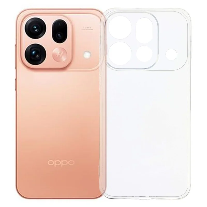 For Oppo Find X9S Pro 5G Back Cover Ultra Thin Flexible TPU Clear Phone Case - Transparent