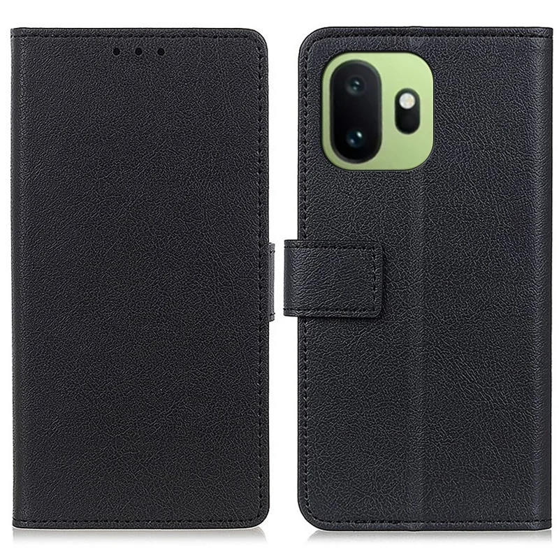 For OnePlus 15T 5G Case PU Leather Stand Wallet Phone Cover - Black
