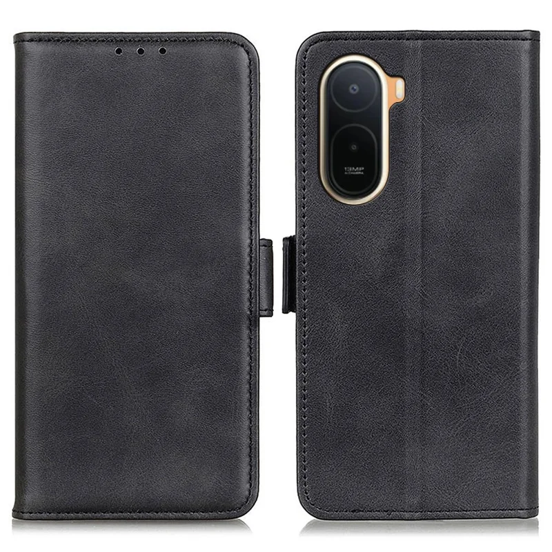 For Xiaomi Redmi A7 Pro 4G Case Stand Cowhide Texture PU Leather Phone Cover - Black
