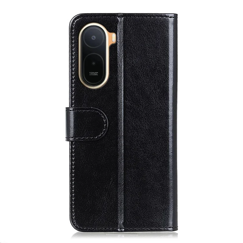 For Xiaomi Redmi A7 Pro 4G (171.56mm) Case Crazy Horse Texture PU Leather Phone Stand Cover - Black