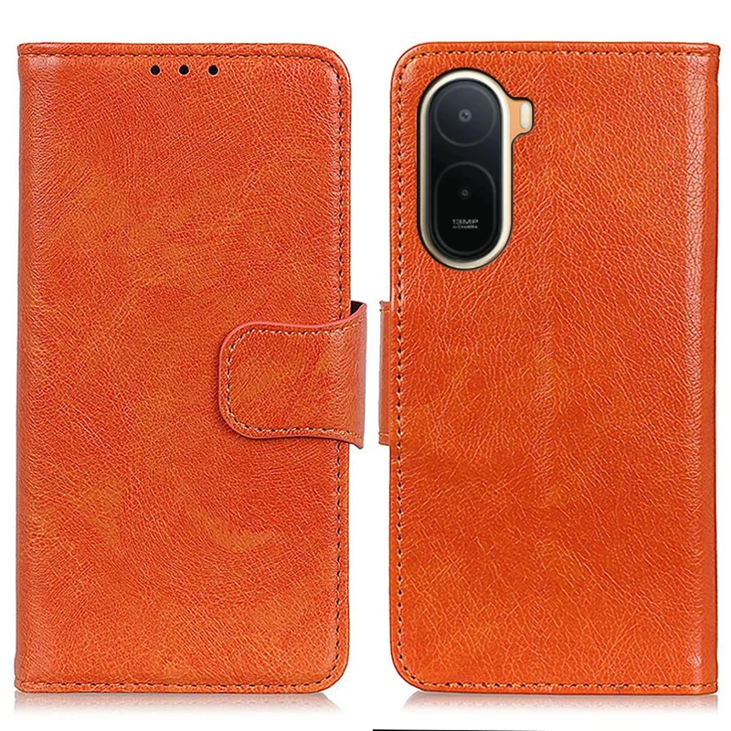 Case For Xiaomi Poco C85x 5G / Redmi A7 Pro 4G (171.56mm) / Redmi A7 Pro 5G Nappa Texture Split Leather Wallet Phone Cover - Orange