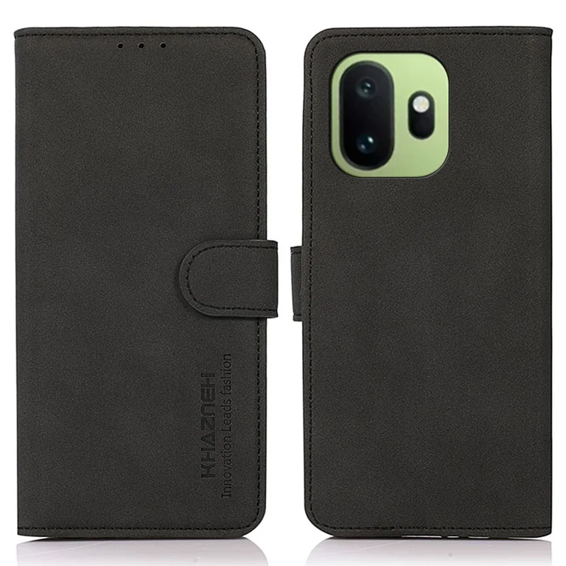 KHAZNEH For OnePlus 15T 5G Case Anti Scratch PU Leather Wallet Stand Phone Cover - Black