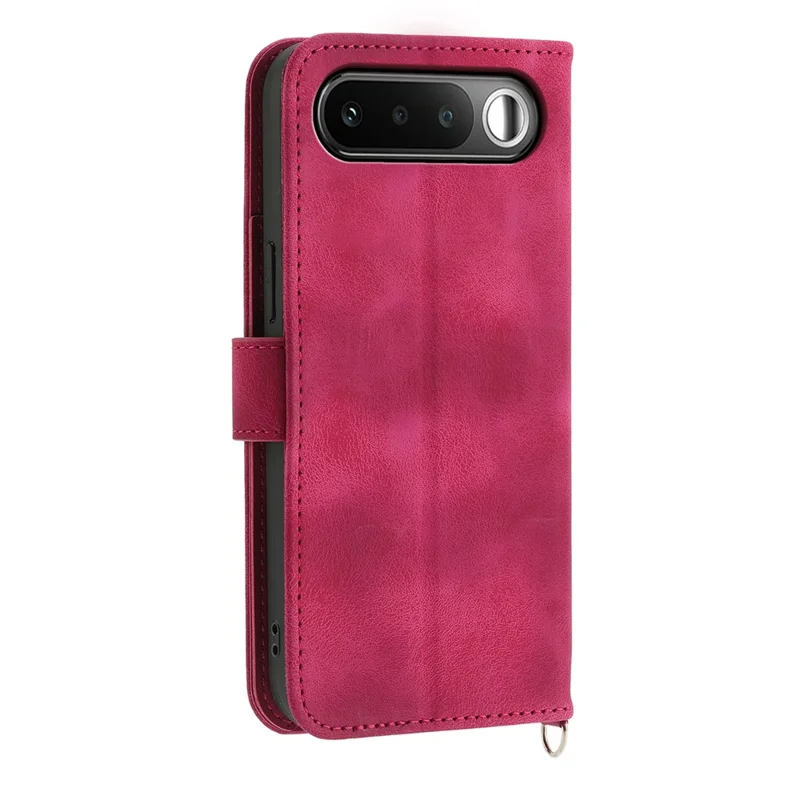 Чехол-кошелек с цветочным рисунком из искусственной кожи PU для Realme 16 5G с ремешком — винный красный