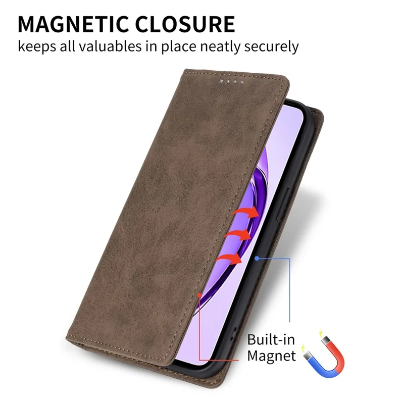 For Xiaomi Poco X8 Pro Max 5G / Redmi Turbo 5 Max 5G Wallet Case RFID Blocking PU Leather Phone Cover - Brown