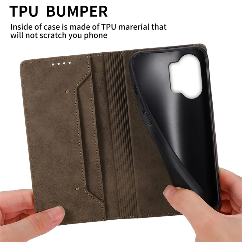For Xiaomi Poco X8 Pro Max 5G / Redmi Turbo 5 Max 5G Wallet Case RFID Blocking PU Leather Phone Cover - Brown