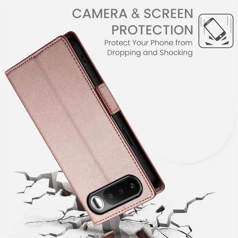 Чехол-книжка с подставкой и отделением для карт из искусственной кожи PU для Realme 16 5G, розовое золото