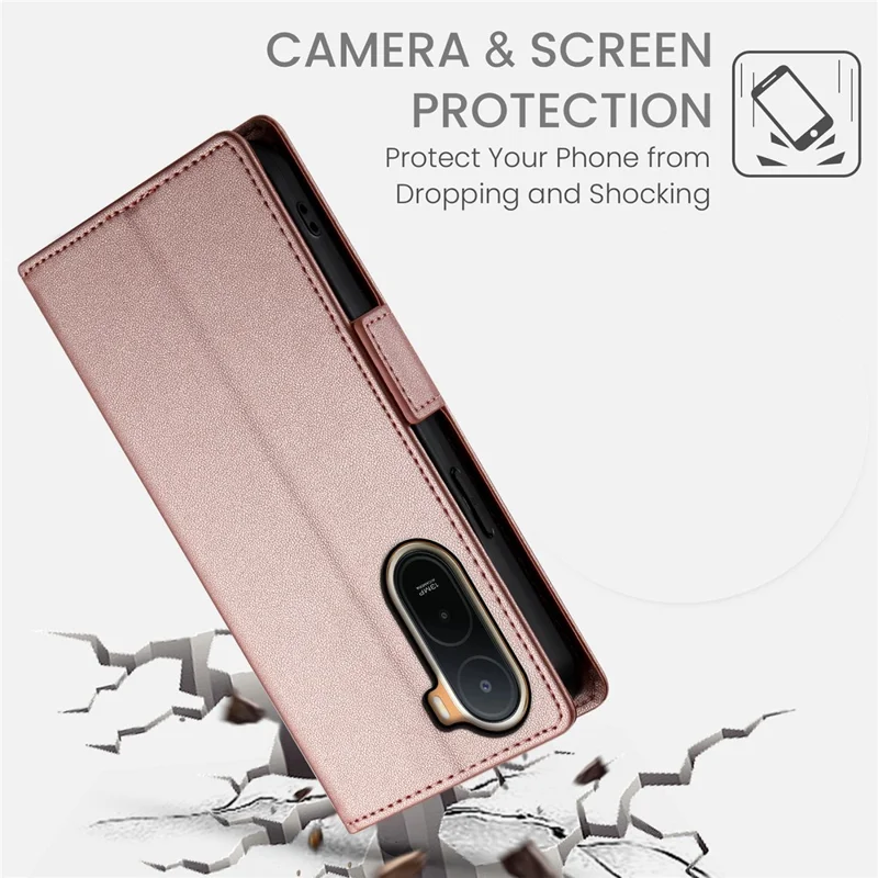 For Xiaomi Redmi A7 Pro 4G Stand Case PU Leather Wallet Phone Cover - Rose Gold