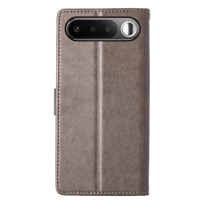 For Realme 16 5G Wallet Case Butterfly Floral Imprint PU Leather Phone Cover with Wrist Strap - Grey