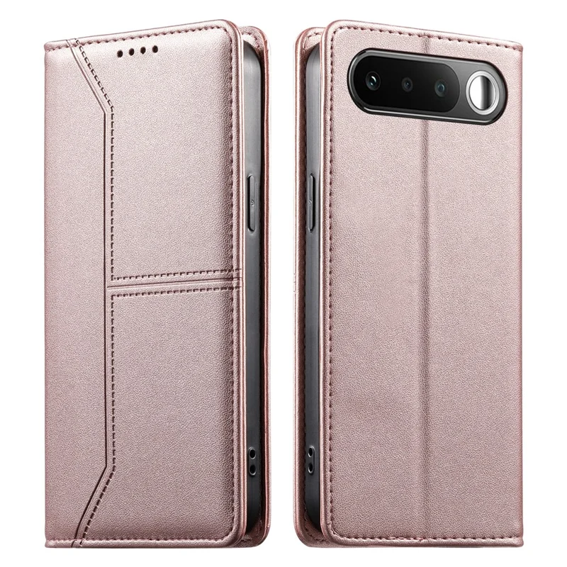 For Realme 16 5G Wallet Stand Case Line Splicing TPU PU Leather Phone Cover - Pink