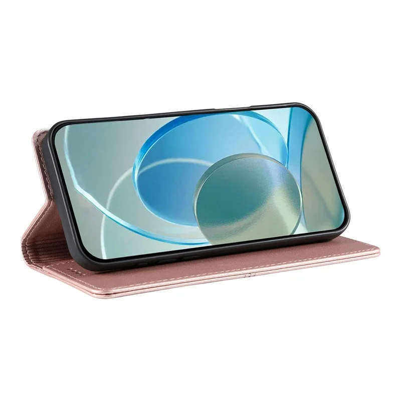 For Realme 16 5G Wallet Stand Case Line Splicing TPU PU Leather Phone Cover - Pink