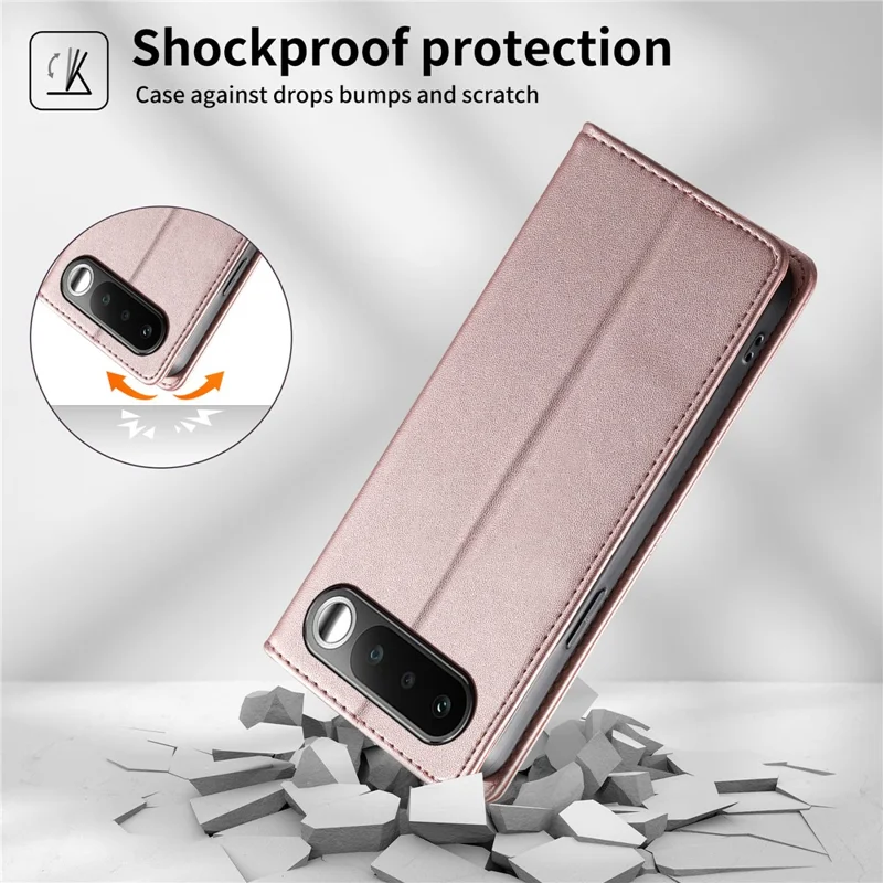 For Realme 16 5G Wallet Stand Case Line Splicing TPU PU Leather Phone Cover - Pink