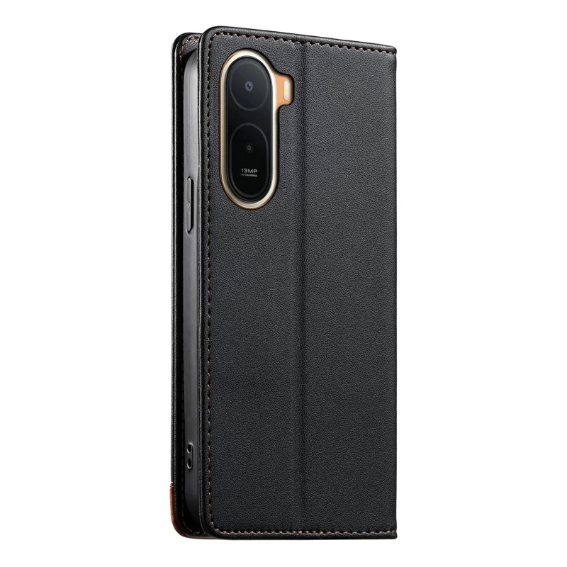 DIERFENG DF-018 for Xiaomi Redmi A7 Pro 4G Case RFID Blocking Wallet Leather Phone Cover with Color Splicing Logo Corner - Black