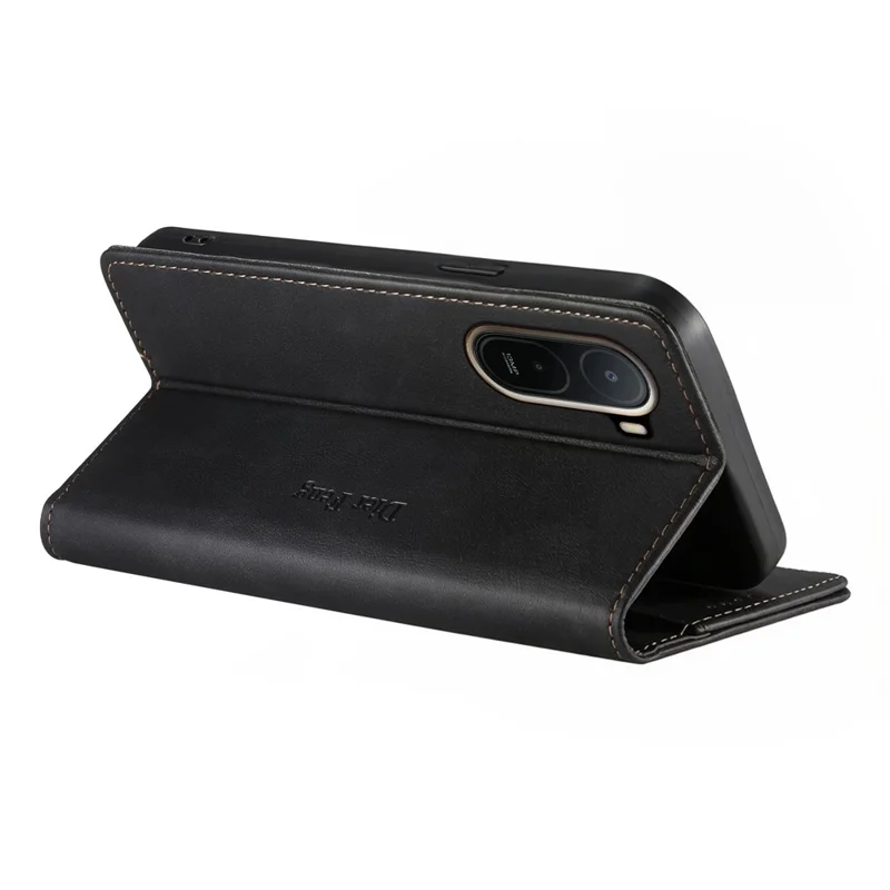 DIERFENG DF-019 for Xiaomi Redmi A7 Pro 4G Leather Wallet Case Magnetic Flip Cover with Card Slots RFID Blocking - Black