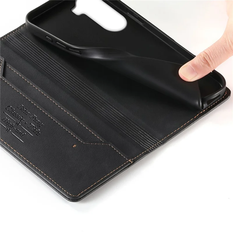 DIERFENG DF-019 for Xiaomi Redmi A7 Pro 4G Leather Wallet Case Magnetic Flip Cover with Card Slots RFID Blocking - Black