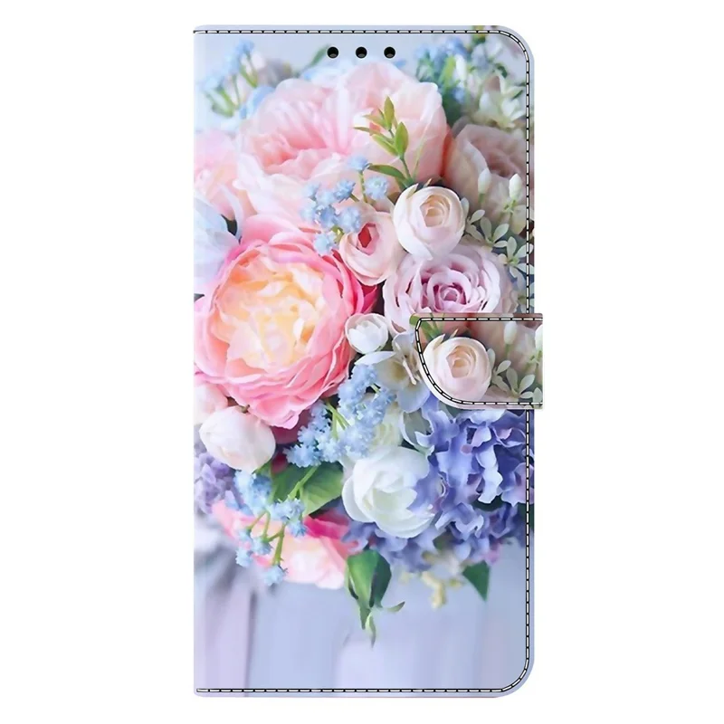 For Samsung Galaxy A27 5G Wallet Case Magnetic Clasp 3D Pattern Leather Phone Cover - Colorful Flower
