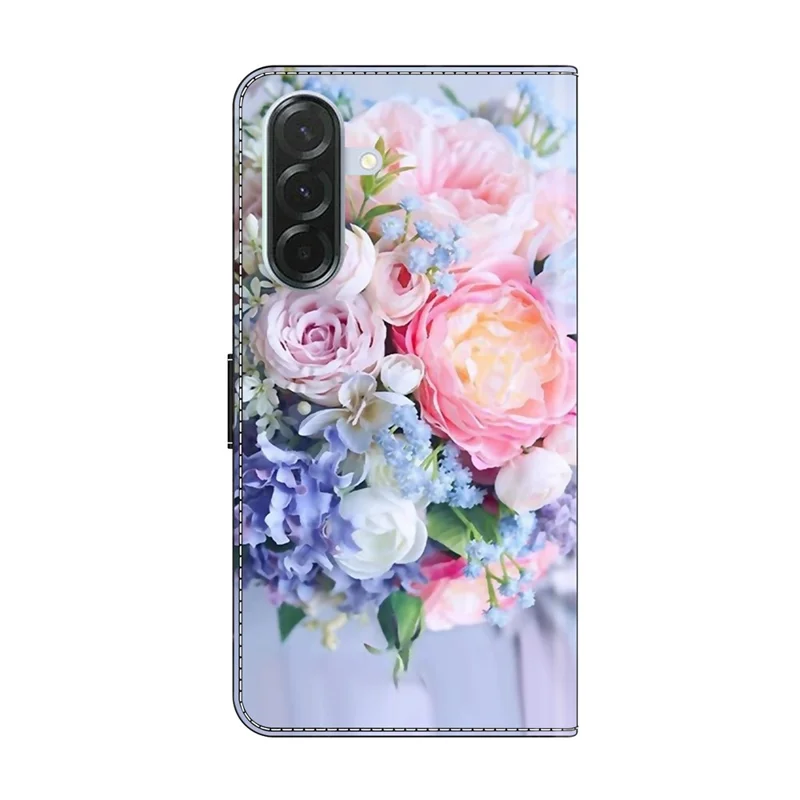 For Samsung Galaxy A27 5G Wallet Case Magnetic Clasp 3D Pattern Leather Phone Cover - Colorful Flower