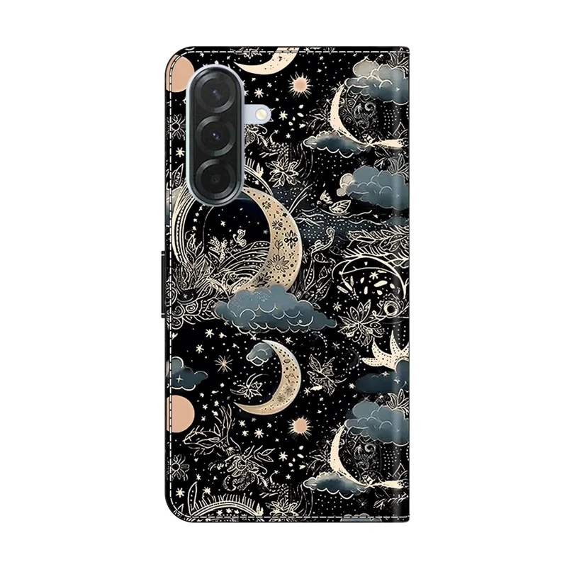 Étui portefeuille pour Samsung Galaxy A27, housse en cuir PU avec support - Lune