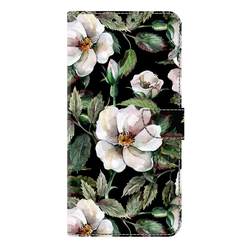 For Samsung Galaxy A27 5G Wallet Case Foldable Stand Pattern Printing PU Leather Flip Phone Cover - Large Flower