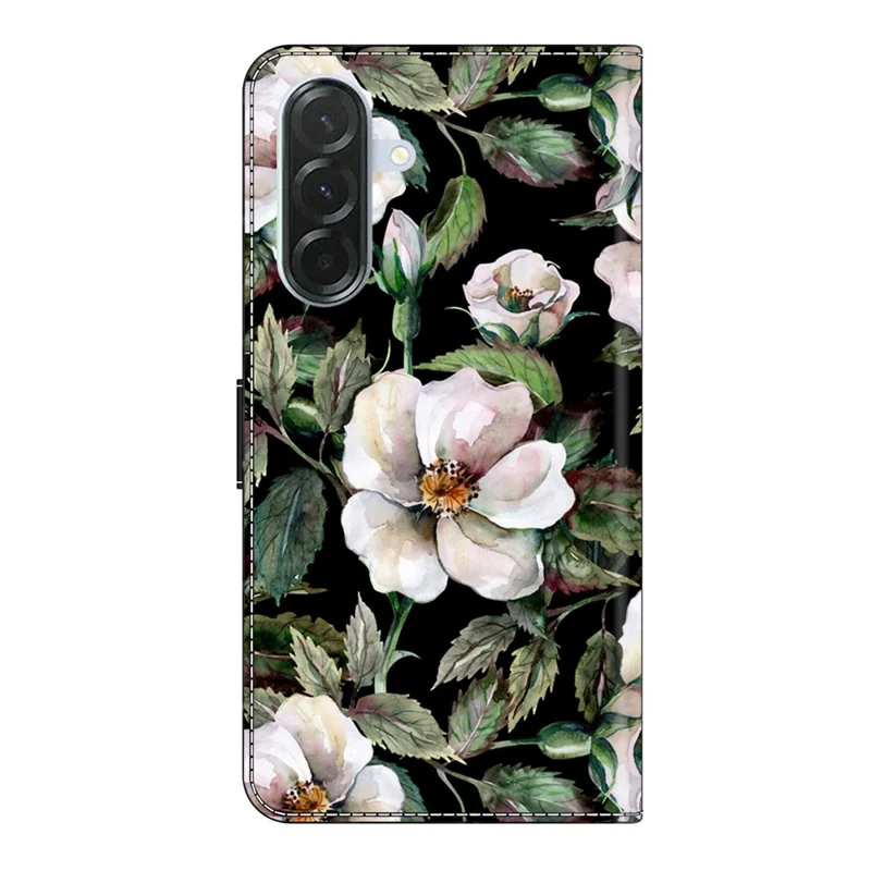For Samsung Galaxy A27 5G Wallet Case Foldable Stand Pattern Printing PU Leather Flip Phone Cover - Large Flower