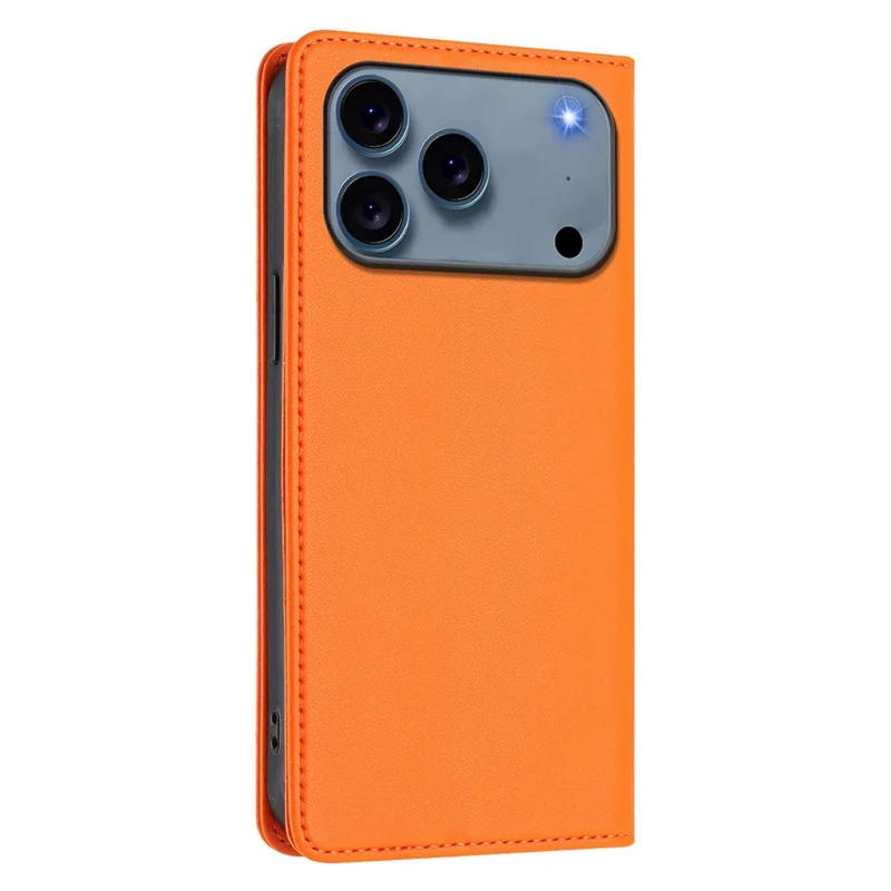 For iPhone 17 Pro Wallet Stand Case Peony Flower Pattern TPU PU Leather Flip Cover - Orange
