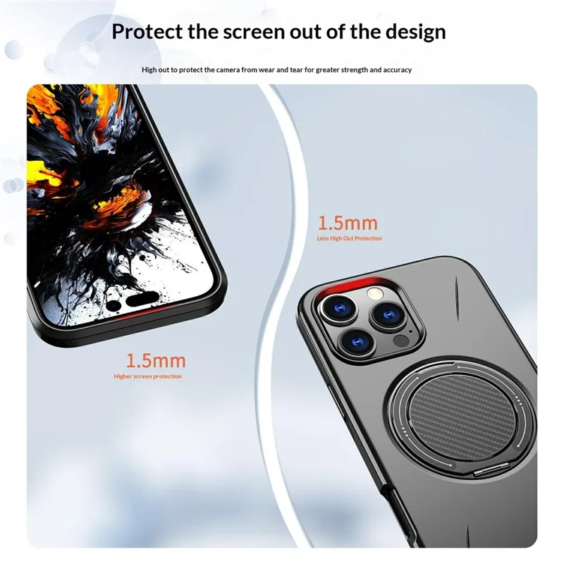 Achat en gros pour coque iPhone 16 Pro compatible MagSafe avec support rotatif, housse anti-chute en TPU + PC - Vert