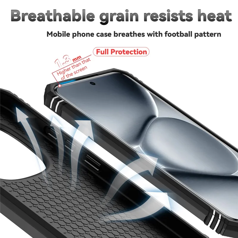 For Xiaomi Redmi Note 15 Pro 5G (Global) Case PC + TPU Phone Cover with Lens Protection Kickstand - Black