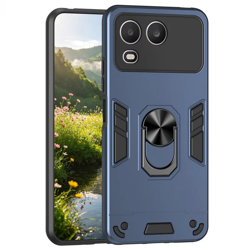Obudowa do itel A200, obudowa ochronna PC + TPU z podstawką pierścieniową - niebieska